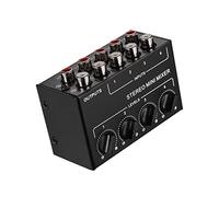 HUIOP Mini Stereo Audio Mixer with 4-Channel RCA Inputs Separate Volume Controls Full Metal Shell,audio mixer