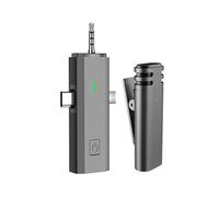 HUIOP Mini Wireless Microphone 3 in 1 Mobile Phone Receiver 360° Omnidirectional Lapel Microphone Noise Reduction Compatible with Tablet with Android Type C Smartphone, lavab