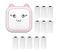 HUIOP Photo Printer,Mini Thermal Printer Multifunction Portable Sticker Maker Instant Photo Inkless Printing Support BT Connection for Smartphone with 11 Paper Rolls 57mm Compatible with iOS Android