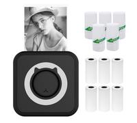HUIOP Photo Printer,Photo Printer Multifunction Portable Printer Wireless Instant Mini Printer Support BT Connection for Smartphone with 6 Thermal Paper Rolls and 5 Self-adhesive Paper Rolls 57mm
