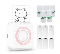 HUIOP Photo Printer,Photo Printer Multifunction Portable Printer Wireless Instant Mini Printer Support BT Connection for Smartphone with 6 Thermal Paper Rolls and 5 Self-adhesive Paper Rolls 57mm