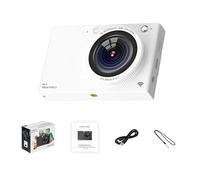 HUIOP Portable 4K CCD Digital Camera WiFi Digital Video Camera 64MP 2.83 Inch IPS Sn Manual/Auto Focus 28X Digital Zoom Built-in Flash 80 Filter Effects Birthday Festival (White)