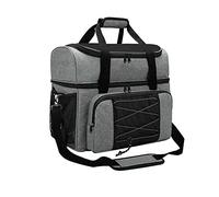 HUIOP Portable Bowling Tote Bag with Padded Ball Holder for Double Balls and Pair of Bowling Shoes up to Mens 16