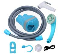 HUIOP Portable Shower Outdoor/Indoor USB Charging Handheld Rechargeable Showerhead Pumps with 2 Nozzles for Camping Travel Car Wash Swimming Pool