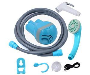 HUIOP Portable Shower Outdoor/Indoor USB Charging Handheld Rechargeable Showerhead Pumps with 2 Nozzles for Camping Travel Car Wash Swimming Pool