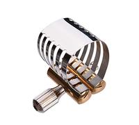 HUIOP Sax Accessory, Sax Ligature for Soprano Saxophone, Single Screw Adjustment, Exquisite Case, Nice Accessory for Saxophone (Silver)