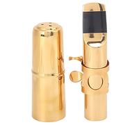 HUIOP Sax Mouthpiece, Reduce Breathing Difficulties, More Coherence, Lasting Tones, Golden Brass Alto Mouthpiece Beginners, Metal Strap for Secure Fixation, Han
