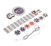 HUIOP Sewing Electronic Kit, Wear-resistant LilyPad Starter Kit with Accessories for Basic Circuits, Control LEDs with Buttons and Switches, React to Light Levels