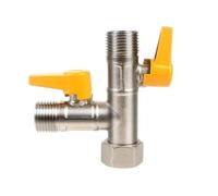 HUIOP Shower Diverter Valve,Brass Shower Arm Diverter Valve, G1/2'' Shower Diverter Valve RV 3-Way By-Pass Valve Replacement, Universal T-Adapter Valve for Bathroom, Toilet, Kitchen