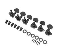 HUIOP Smooth Guitar Tuning Keys, Metal Semicircle Tuning Pegs, for Replacement, 3L3R, Smooth for the Most Accurate Tone, Classic Design, Easy to Install, Sturdy, Long Serv (Black)