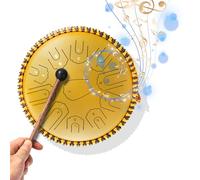 HUIOP Steel Tongue Drum 15 Inch 21 Notes C Key Percussion Instrument Balmy Drum with Drum Mallets for Meditation Yoga Beginners Majors Family Friends Christmas Gift Drum