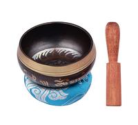 HUIOP Tibetan Singing Bowl Set with 8cm/3inch Handmade Metal Sound Bowl & Soft Cushion(random color delivery) & Wooden Striker for Meditation Sound Chakra Healing Yoga Relaxation,Buddhism Singing Bowl