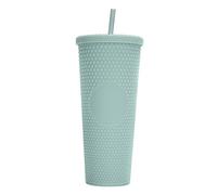 HUIOP tumblers,710ML/24OZ Large Capacity Water Cup Fully Studded Matte Tumbler Reusable Plastic Cup with Wide Opening Leak-Proof Lid Straw