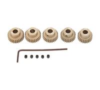 HUIOP Ultra Light 7075 Aviation Aluminum Alloy Motor Gear Set, Super Hardness Pinion 26T 27T 28T 29T 30T 48DP Motor Pinion Gear with Fixed Screw Hole for 1/10 RC Model Car 5.0mm