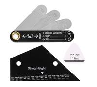 HUIOP Versatile Guitar Neck Curvature Ruler and String Height Gauge for Folk Classical Electric Bass Guitar, Innovative Features (03 Style)