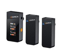 HUIOP Vimo C2 Lavalier Microphone Wireless Microphone System with 1 Receiver and 2 Microphones Transmission Range 200 m Transmission Range 4 Levels Adjustable Speed Built-in Battery Replacement for