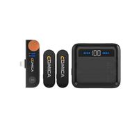 HUIOP Vimo S-MI Wireless Microphone System with 1 Receiver and 2 Microphones Transmission Range 200 m Built-in Battery with Replacement Ment Case for 13/13 Pro/12/12