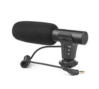 HUIOP XT-451 Portable Condenser Stereo Microphone Mic with 3.5mm Jack Hot Shoe Mount for Sony Camera Camcorder DV Smartphone for Video Studio Recording Interview Webcast