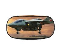HUIopq Aircraft Fighter Jets Print Large Capacity Pencil Bag Versatile Pen Case School Office Makeup Travel Accessory