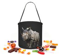HUIopq Animal Rhino Print Reusable Handheld Candy Bag Halloween | Chocolates Snacks Birthdays Graduations Shopping Party Christmas Storage