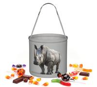 HUIopq Animal Rhino Print Reusable Handheld Candy Bag Halloween | Chocolates Snacks Birthdays Graduations Shopping Party Christmas Storage