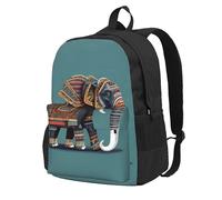 HUIopq Aztec Elephant Pattern Print Large Capacity Unisex Backpack Travel Daypack For Commuting Work Outdoor Adventure