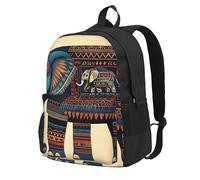 HUIopq Aztec Elephant Print Large Capacity Unisex Backpack Travel Daypack For Commuting Work Outdoor Adventure
