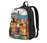 HUIopq Beautiful Italy Print Large Capacity Unisex Backpack Travel Daypack For Commuting Work Outdoor Adventure