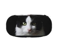 HUIopq Black and White Cats Print Large Capacity Pencil Bag Versatile Pen Case School Office Makeup Travel Accessory
