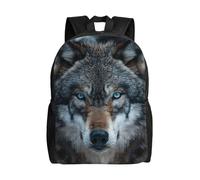HUIopq Blue Eyes Wolf Print Backpack Men Women Stylish Large Capacity Travel Work Hiking Business Trip Camping