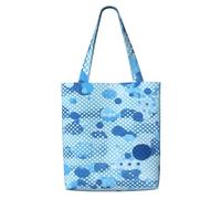 HUIopq Blue Polka Dot Print Print Reusable Canvas Shoulder Bag Large Tote Shopping Lightweight Travel Beach Picnic