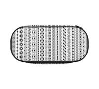 HUIopq Boho Triangle Stripes Print Large Capacity Pencil Bag Versatile Pen Case School Office Makeup Travel Accessory
