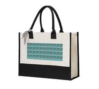HUIopq Bright Aqua Blue Turquoise Print Tote Bag Eco-Friendly Large Capacity For Beach Travel Office Canvas Present Bags