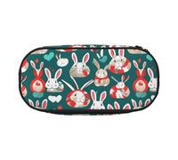 HUIopq Bunny Rabbits Print Large Capacity Pencil Bag Versatile Pen Case School Office Makeup Travel Accessory