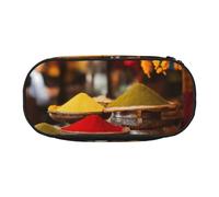 HUIopq Condiments Spices Print Large Capacity Pencil Bag Versatile Pen Case School Office Makeup Travel Accessory