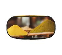 HUIopq Condiments Spices Print Large Capacity Pencil Bag Versatile Pen Case School Office Makeup Travel Accessory
