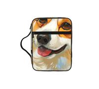 HUIopq Corgi Floral Flowers Spring Garden Print Adults Bible Storage Bag Waterproof Cover for Church Worship Travel Daily Carry