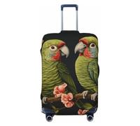 HUIopq Couple Parrots Olive Print Elastic Suitcase Cover Travel Luggage Protective Sleeve Family Vacation Accessory