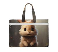 HUIopq Cute Bunny Print Canvas Tote File Bag For Documents Books Office Work Travel Shopping Business Trips
