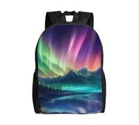 HUIopq Dark Northern Lights Print Backpack Men Women Stylish Large Capacity Travel Work Hiking Business Trip Camping