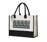 HUIopq Dragonfly With Water Lily Print Tote Bag Eco-Friendly Large Capacity For Beach Travel Office Canvas Present Bags