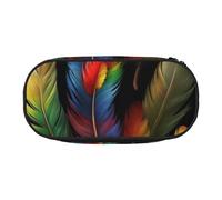 HUIopq Fantastic Parrot Feather Print Large Capacity Pencil Bag Versatile Pen Case School Office Makeup Travel Accessory