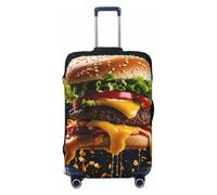 HUIopq Fast Food Print Elastic Suitcase Cover Travel Luggage Protective Sleeve Family Vacation Accessory