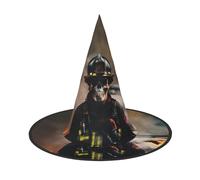 HUIopq Firefighter Fireman Flame Print Carnival Adults Hat Cosplay Costume Festive Headwear Season Accessory Home Decor
