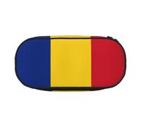 HUIopq Flag of Romania Print Functionality Pencil Case School Stationery Supplies Makeup Travel Daily Essentials