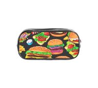 HUIopq Food Pattern Funny Print Clear Pencil for Travel Office Transparent Stationery Organizer Pouch Storage Bag