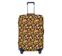 HUIopq Food Pattern Funny Print Elastic Suitcase Cover Travel Luggage Protective Sleeve Family Vacation Accessory