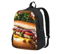 HUIopq Food Pattern Funny Print Large Capacity Unisex Backpack Travel Daypack For Commuting Work Outdoor Adventure