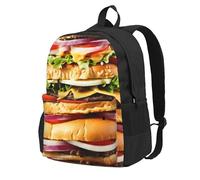 HUIopq Food Pattern Funny Print Large Capacity Unisex Backpack Travel Daypack For Commuting Work Outdoor Adventure