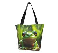 HUIopq Frog and Rain Print Lightweight Summer Bag Tote Adjustable Strap Convenience Travel Beach Daily Use